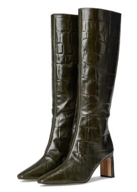 Sam Edelman Womens Sylvia Knee High Boots US 6.5 M Deep Olive Green Leather NWOB